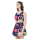Bunny - Easter Pattern Women s Crop Top Pleated Skater Rave Skirt View2