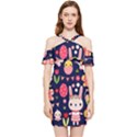 Bunny - Easter Pattern Shoulder Frill Bodycon Summer Dress View1