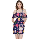 Bunny - Easter Pattern Shoulder Frill Bodycon Summer Dress View3