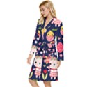 Bunny - Easter Pattern Long Sleeve Velvet Robe View2