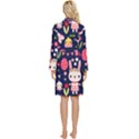 Bunny - Easter Pattern Long Sleeve Velvet Robe View4