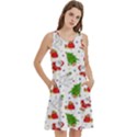 Christmas Pattern, Pattern, Christmas Round Neck Sleeve Casual Dress With Pockets View2