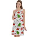 Christmas Pattern, Pattern, Christmas Round Neck Sleeve Casual Dress With Pockets View3