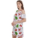 Christmas Pattern, Pattern, Christmas Women s Cold Shoulder Round Neck Mini Dress View2