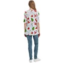 Christmas Pattern, Pattern, Christmas Women s Zip Front V-Neck 3/4 Sleeve Casual Top Pocket Shirt View4