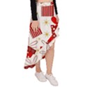 Christmas Texture, Pattern, Red, Craciun, Christmas, Bow, Gift Asymmetrical Ruffle Hem Skirt  View3