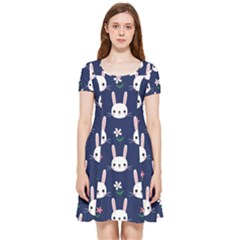 Cute Bunny Pattern, Easter, Koteto Inside Out Cap Sleeve Dress