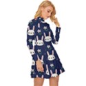 Cute Bunny Pattern, Easter, Koteto Long Sleeve Velour Longline Dress View3