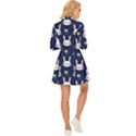 Cute Bunny Pattern, Easter, Koteto Long Sleeve Velour Longline Dress View4