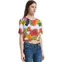 Fruits, Drip, Fruit, Paint, Spring Women s Round Neck Short Sleeve Crop Top View3