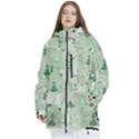 Green Christmas Trees, Cute, Doodle Women s Multi Pockets Zip Ski and Snowboard Waterproof Breathable Jacket View1