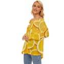 Oranges, Orange, Fruits Off Shoulder Chiffon Pocket Shirt View2