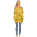 Oranges, Orange, Fruits Off Shoulder Chiffon Pocket Shirt View4
