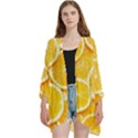 Oranges, Orange, Fruits Open Front 3/4 Sleeve Batwing Chiffon Cardigan Kimono View1