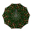 Texture, Pattern, Red, Craciun, Christmas, Hat, Santa, Green Automatic Folding Umbrella with Case (Large) View1