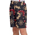 Christmas Pattern With Snowflakes Berries Kids  Basketball Shorts View2