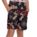 Christmas Pattern With Snowflakes Berries Kids  Basketball Shorts View3