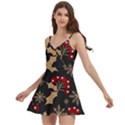Christmas Pattern With Snowflakes Berries Body Wrap Sleeveless V-Neck Mini Dress View2