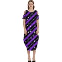 Christmas Paper Star Texture Cold Shoulder Loose Fit Dress With Pockets View1