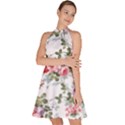 Floral Elements Peony Chinese Rose Sleeveless Halter Neck A-Line Dress View2