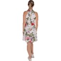 Floral Elements Peony Chinese Rose Sleeveless Halter Neck A-Line Dress View4