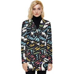 Time Nonlinear Curved Linear Button Up Hooded Coat 