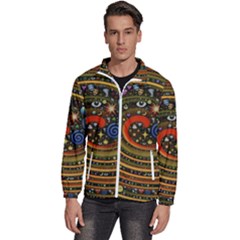 Swirl Vortex Emoji Cyclone Motion Art Men s High Neck Windbreaker