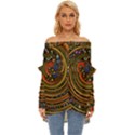 Swirl Vortex Emoji Cyclone Motion Art Off Shoulder Chiffon Pocket Shirt View1