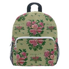 Retro 1880s Flowers Pattern 9 Kids  Age 5-10 Lightweight School Backpack With Side Pockets