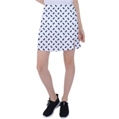 Fly Phot Motif Seamless Black And White Pattern Tennis Skirt