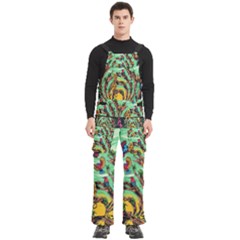 Monkey Tiger Bird Parrot Forest Jungle Style Men s Side Zip Front Pouch Ski And Snowboard Bib Pants	