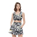 New York City Nyc Broadway Doodle Art Women s Crop Top Pleated Skater Rave Skirt View1