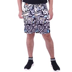 New York City Nyc Broadway Doodle Art Men s Pocket Shorts