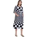 Geomtric Pattern Illusion Shapes Women s Cotton 3/4 Sleeve Nightgown View3