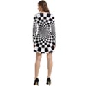 Geomtric Pattern Illusion Shapes Long Sleeve Velour Skater Dress View4