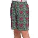 Retro 1880s Flowers Pattern 3 Kids  Basketball Shorts View2