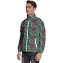 Retro 1880s Flowers Pattern 3 Men s High Neck Windbreaker View2