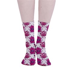 Retro 1880s Flowers Pattern 21 Smooth Crew Length Tube Socks