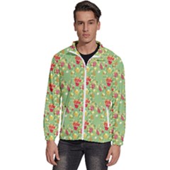 Retro 1880s Flowers Pattern 17 Men s High Neck Windbreaker