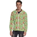 Retro 1880s Flowers Pattern 17 Men s High Neck Windbreaker View1