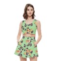 Retro 1880s Flowers Pattern 24 Women s Crop Top Pleated Skater Rave Skirt View1