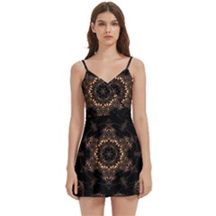 Bronze Age Mandala Body Wrap Sleeveless V-neck Mini Dress