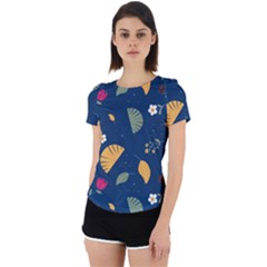 Cute Korean Pattern Back Cut Out Sport T-shirt