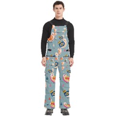 Cute Bird Pattern Men s Side Zip Front Pouch Ski And Snowboard Bib Pants	