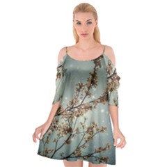 Dreamy Nature Motif Cutout Spaghetti Strap Chiffon Dress