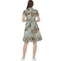 Dreamy Nature Motif Short Sleeve Waist Detail Dress View2