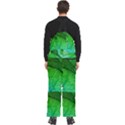 3d Leaves Texture Sheet Blue Green Men s Front Zip Ski And Snowboard Bib Pants View4