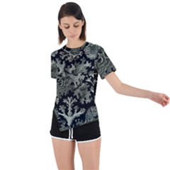 Weave Haeckel Lichenes Photobionten Asymmetrical Short Sleeve Sports T-shirt