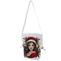 Young Woman With Santa Claus Clothes Isolated Illustration Wb Folding Shoulder Bag View1
