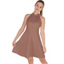 Mocha Mousse Hex Code #a47864 Sleeveless Halter Neck A-Line Dress View1